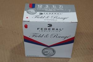 lot 157 image: 25 Federal Field & Range 12 Gauge 2-34 7.5 Shot Shotshells