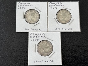 lot 9 image: Silver Canadian Quarters