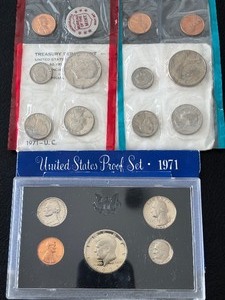 lot 11 image: 1971-S Proof and P&D Mint Sets