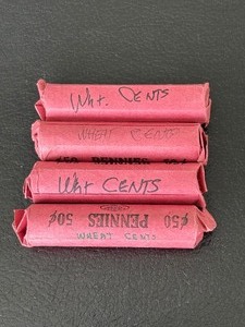 lot 20 image: 4 Rolls Lincoln Wheat and Cents