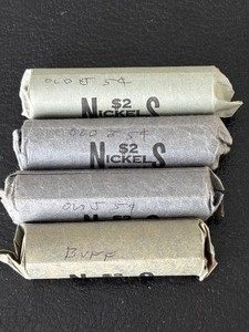 lot 51 image: Nickel Rolls of Jefferson and Buffalo