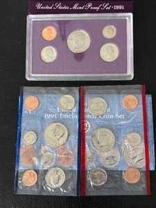 lot 57 image: 1991-S Proof and P&D Mint Sets