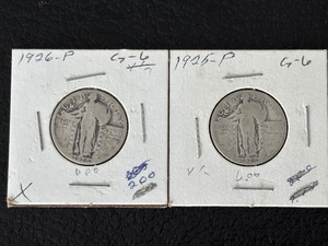 lot 35 image: Standing Liberty Quarters