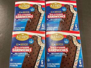 J - Kemps All American Ice Cream Sandwiches - 4 Packs of 6