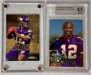 lot 2 image: Graded Beckett 1999 Skybox Premium #220 Daunte Culpepper Rookie Card Slab and Rookie Card in Protective Case