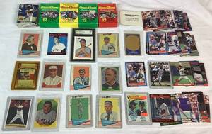 lot 54 image: Baseball Card Bundle - Fleer Baseball Greats Replicas from Early 1960s, Collect-A-Books, 1992 Bowman Graded Card Jeromy Burnitz