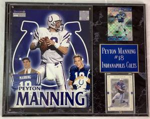 lot 3 image: Peyton Manning Limited Addition Plaque with Cards