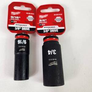 Lot Of Two New Impact Sockets 34 And 916 Shockwave Impact Duty