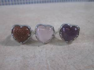 (CNTR) 3 Polished Heart Shaped Gens...