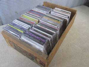 (A-3) Assorted CDs in Vintage Wood...