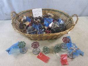 (A-3) Wicker Basket Full of Knobs a...
