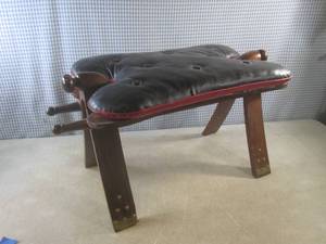 (EW3) Vintage Camel Saddle Stool Fo...