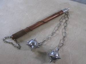 (H-1) 2 Ball Medieval Flail Mace - ...