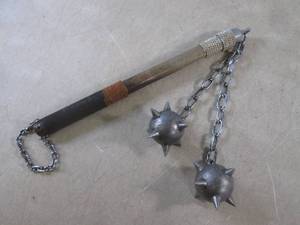 (H-1) 2 Ball Medieval Flail Mace - ...
