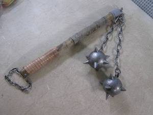 (H-1) 2 Ball Medieval Flail Mace - ...