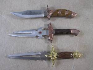(CSB) 3 Decorative Knives No Sheath...