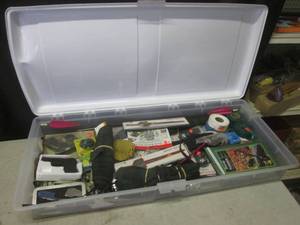 (G-1) Under Bed Tote Full of Misc -...