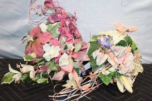 lot 149 image: Set of 2 Artificial Floral Bouquets with Mixed Flowers