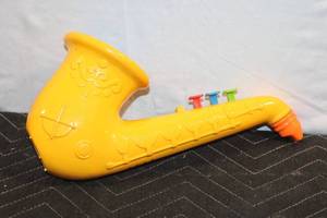 lot 191 image: Vintage Fisher-Price Durable Plastic Toy Saxophone with Colorful Keys