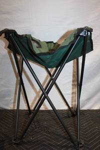 lot 220 image: Folding Camping Stool with Green Fabric Seat