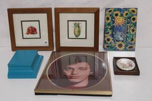 lot 233 image: Collection of Framed Art Pieces and Decor
