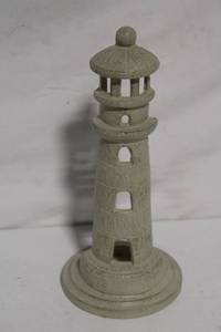 lot 234 image: Decorative Cement Lighthouse with Weathered Finish