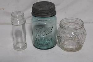 lot 297 image: Collection of Vintage Glass Jars including Ball Mason Jar