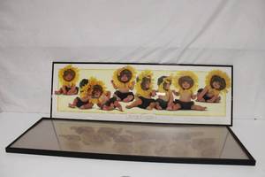 lot 308 image: Anne Geddes Framed Print of Babies with Sunflowers