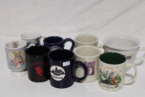 lot 369 image: Collection of 10 Assorted Themed Coffee Mugs
