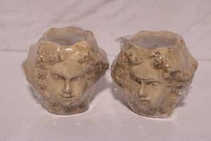 lot 389 image: Set of 2 Cherub Head Shaped Candles with Wrapping