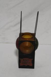 lot 391 image: Vintage Rock Island Railroad Signal Lantern with Multicolor Lenses