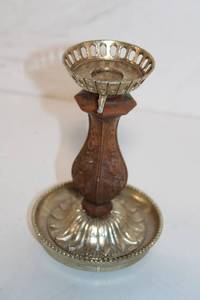 lot 398 image: Vintage Metal Candle Holder with Floral Motif