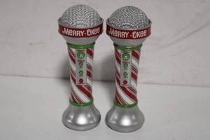 lot 434 image: Set of 2 Merry-Okee Karaoke Microphones for Holiday Singing