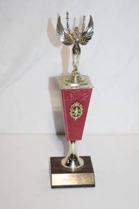 lot 445 image: Vintage Angel Trophy with Personalized Plaque