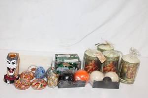 lot 451 image: Assorted Candle Collection with Decorative Holder