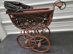 Decorative Wicker Doll Carriage