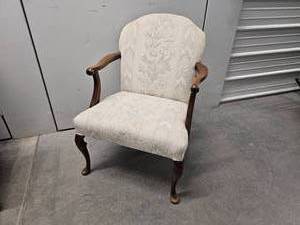 Queen Anne Parlor Chair with Jacquard Upholstery