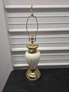 Twisted Ivory Porcelain Table Lamp