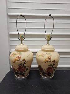 Pair of Chinoiserie Ginger Jar Lamps