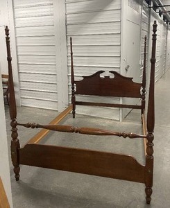 Gorgeous Vintage Queen Size Polished Poster Bed Set