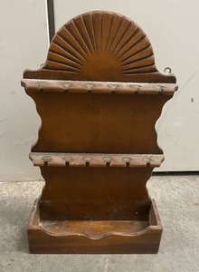 Vintage Farmhouse Carved Wall Mount Utensil Rack
