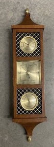 Vintage Wall Mount Barometer with Brass Accents