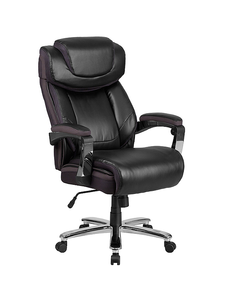 lot 10 image: HERCULES Series 500 lb. Capacity Big & Tall Leather Executive Swivel Office Chair with Height Adjustable Headrest