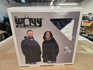 The Wayy  Unisex Big Hoodie, Plush Lined Over-Sized Hoodie, One-Size Fits Most (Stylish Blue Color)
