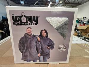 The Wayy  Unisex Big Hoodie, Plush Lined Over-Sized Hoodie, One-Size Fits Most (Gray)