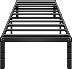 lot B-281 image: Metal Platform Bed Frame 14 Inch Tall,No Box Spring Needed,Twin Size Bed with Heavy Duty Strong Support Slats,Easy to Assemble,Black