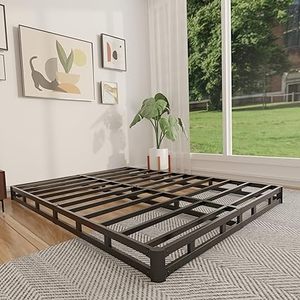 lot B-293 image: Box Spring for Full Bed 4 Inch, Low Profile Full Size Box Spring Only, Heavy Duty Mattress Foundation Metal Bed Base with Fabric Cover