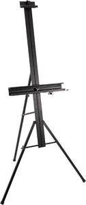 lot C-411 image: U.S. Art Supply Del Mar 69 High Aluminum Single Mast Artists Studio Easel and Floor Display Stand - Professional Heavy Duty Adjustable Extra Large Canvas Height Up To 47 - Palette Holder, Brush Rest