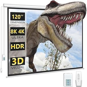 lot E-418 image: Electric Projector Screen with Remote, DINAH 120 inch Projector Screen, Automatic Air Indoor Projector Screen, Drop Down Projector Screen Pull Down, Motorized Projector Scree,4K 3D HD Projection Movie