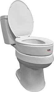 lot H-410 image: Carex Toilet Seat Riser, Elongated Raised Toilet Seat Adds 3.5 inches to Toilet Height, for Assistance Bending or Sitting, 300 Pound Weight Capacity Toilet Riser